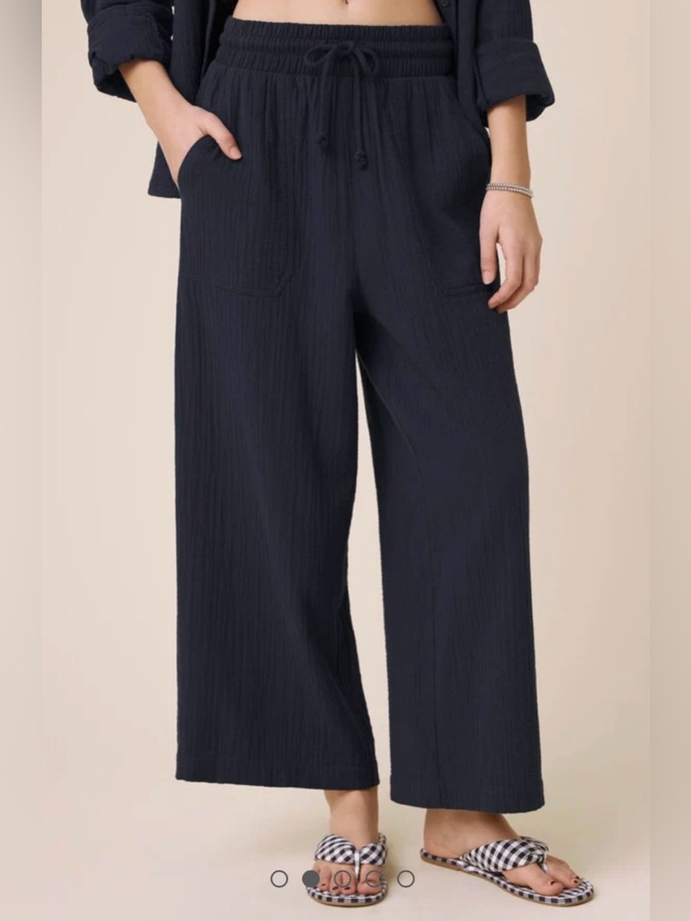 Splendid Women’s Navy Blue Ava Gauze Pants Size M